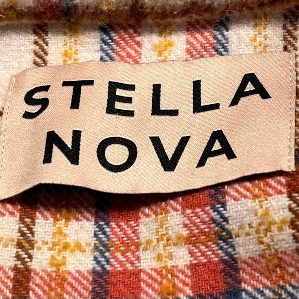 Stella Nova Emmy Blue And Pink Checked Oversized Button Jacket Sz-40 - Picture 8 of 10